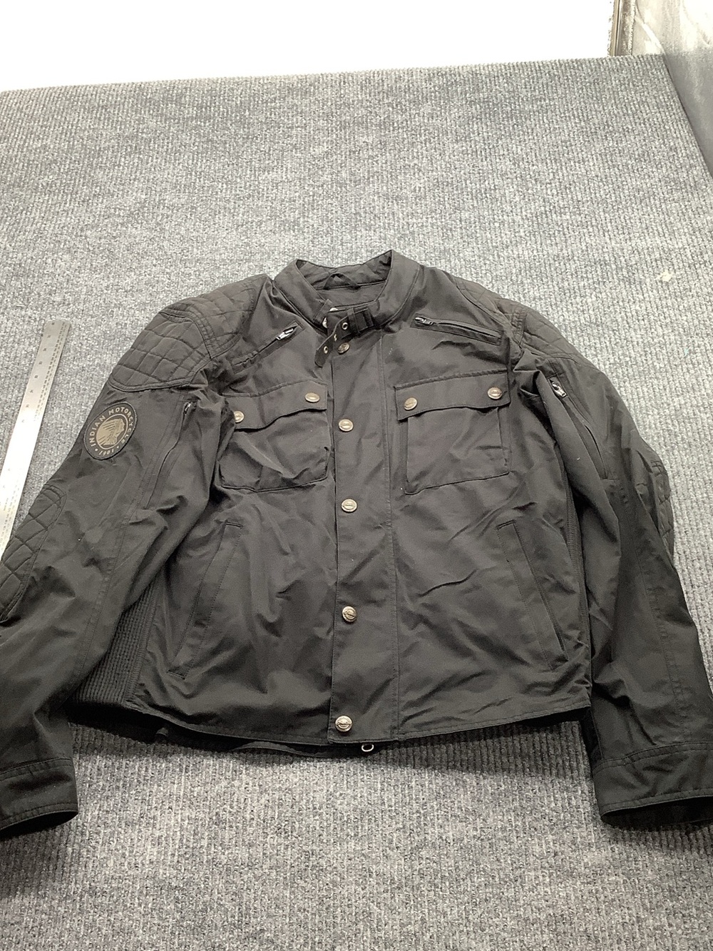 Indian Motorcycle Men’s Black Quilted Riding Jacket Size Large